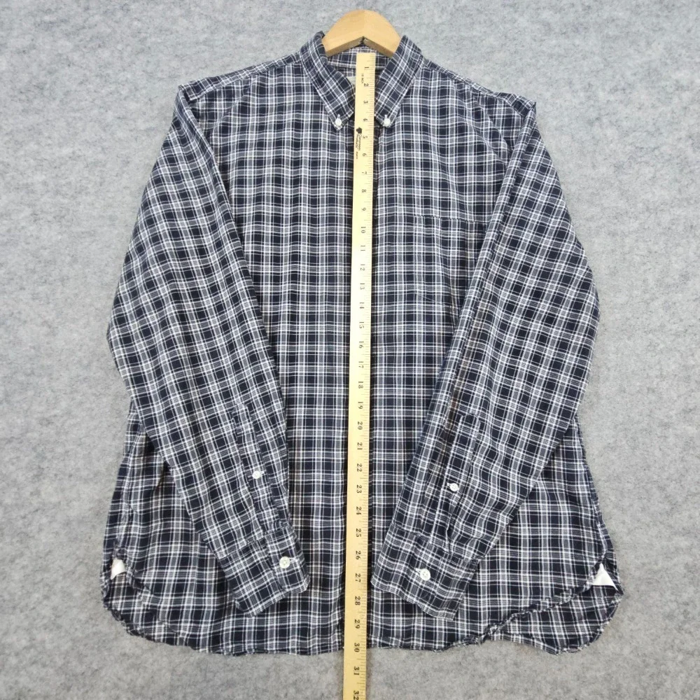 J Crew Men's Gray Plaid Dress Shirt Size XL 17-17‎ 1/2 Button Down 100% Cotton